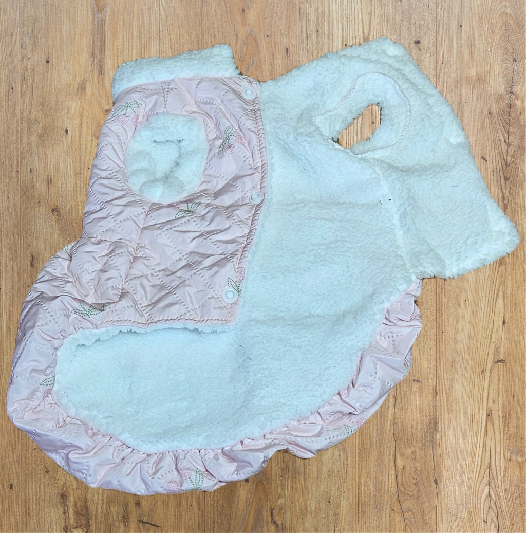 PINK QUILTED COAT WITH PUFFER SKIRT image 1