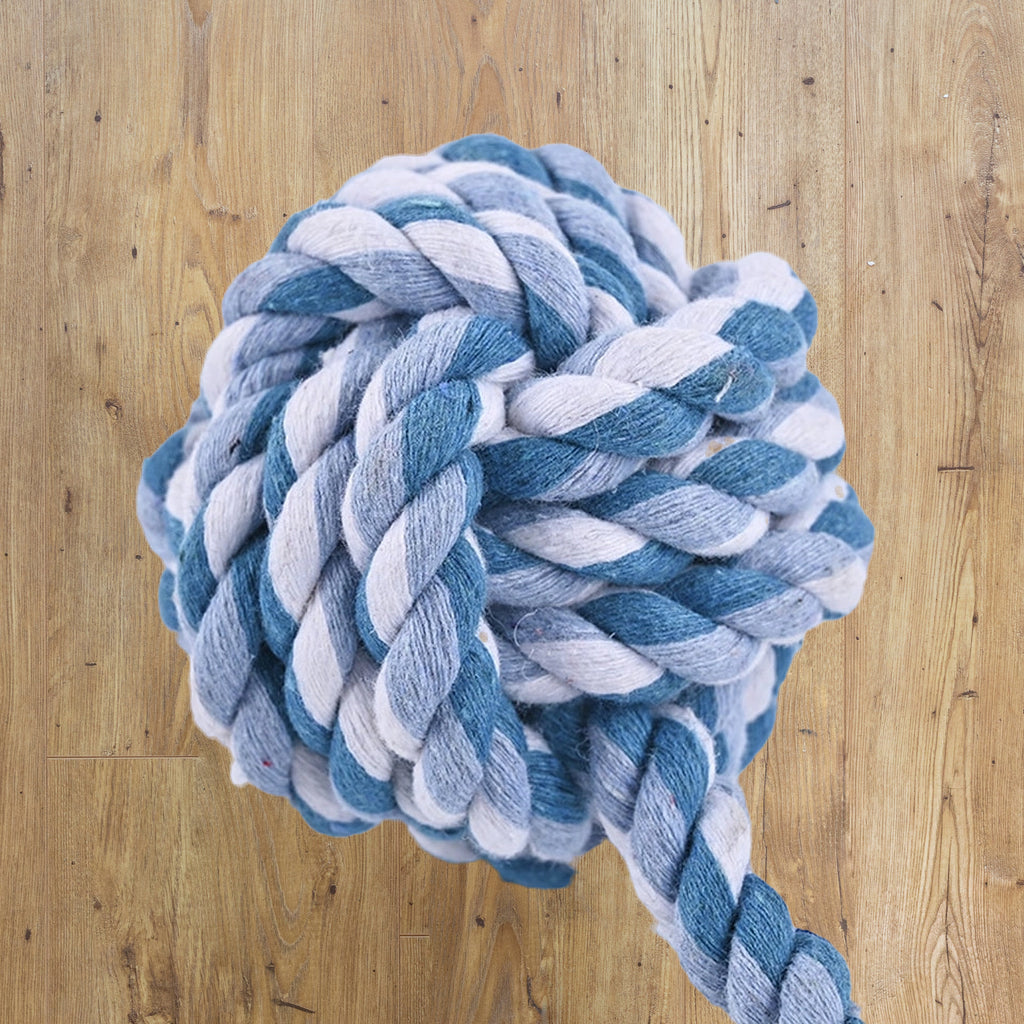 HAND PULL COTTON ROPE TOY - Blue/grey image 1