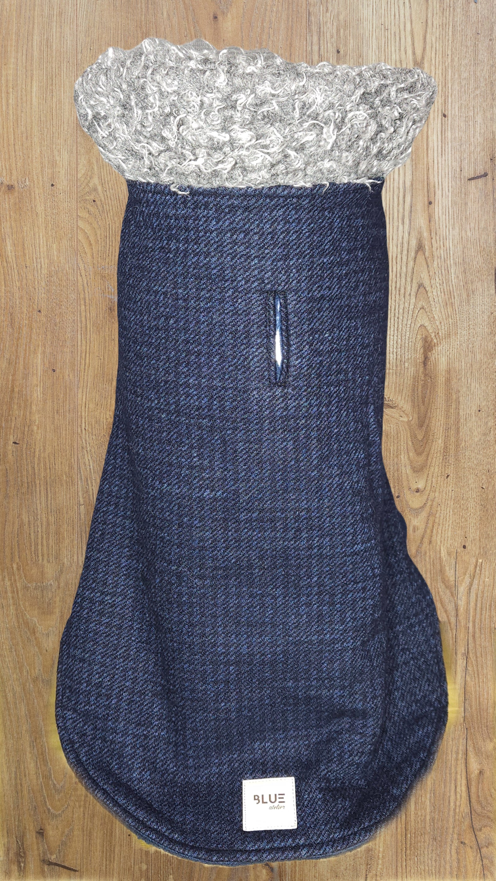 BLUE ATELIER CHECK FLEECED LINED FRENCHIE COAT image 0