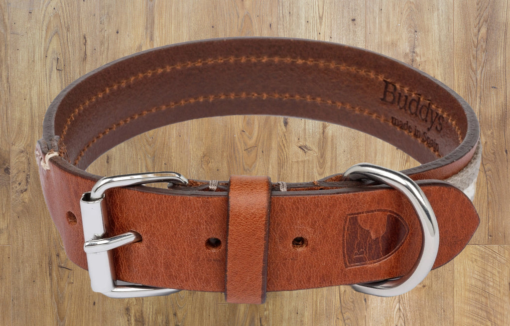 BUDDYS BASEBALL COLLAR - GREY LEATHER image 1