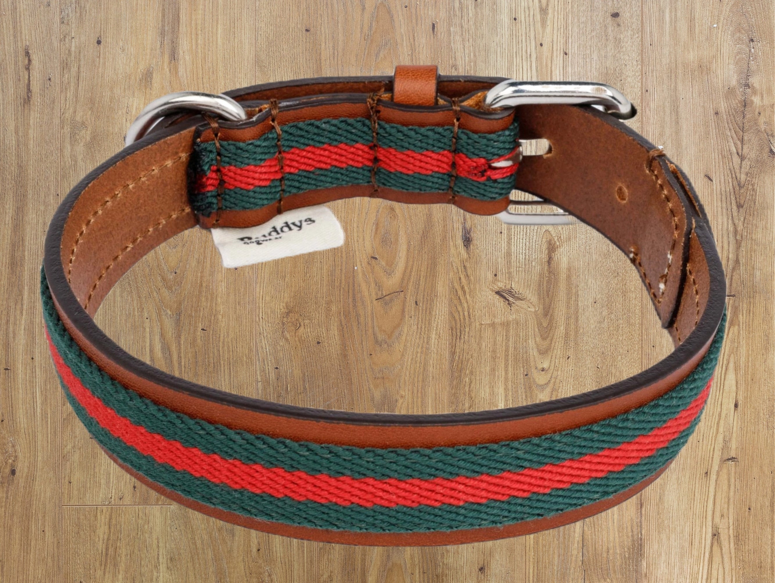 BUDDYS BASEBALL COLLAR - GREEN LEATHER image 0