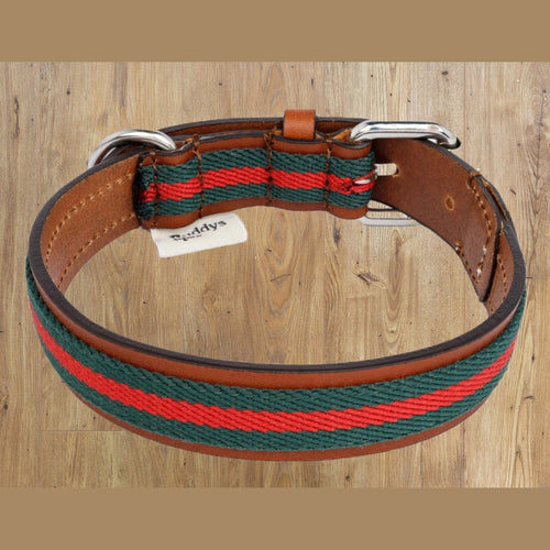 BUDDYS BASEBALL COLLAR - GREEN LEATHER image 0