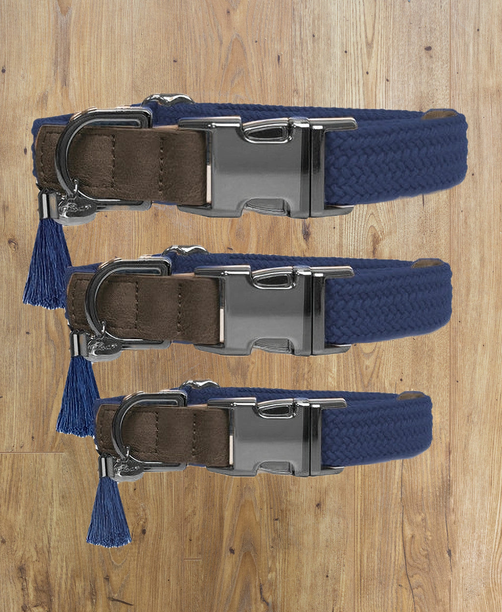 MILK AND PEPPER KAYA COLLAR - 35-53 x 2.5cm BLUE/CAMEL/ROSE image 1