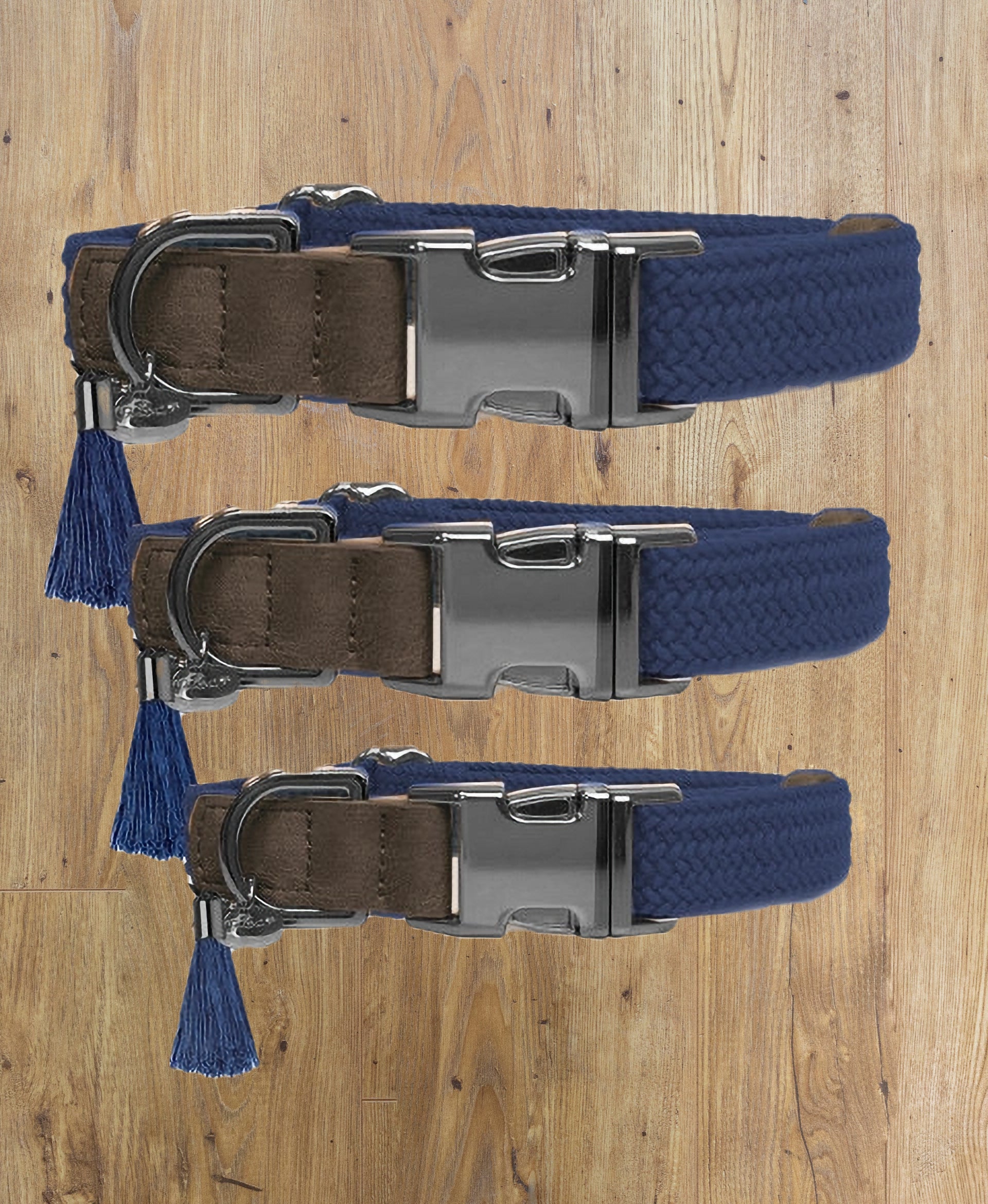 MILK AND PEPPER KAYA COLLAR - 35-53 x 2.5cm BLUE/CAMEL/ROSE image 1