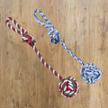 HAND PULL COTTON ROPE TOY - Blue/grey image 0