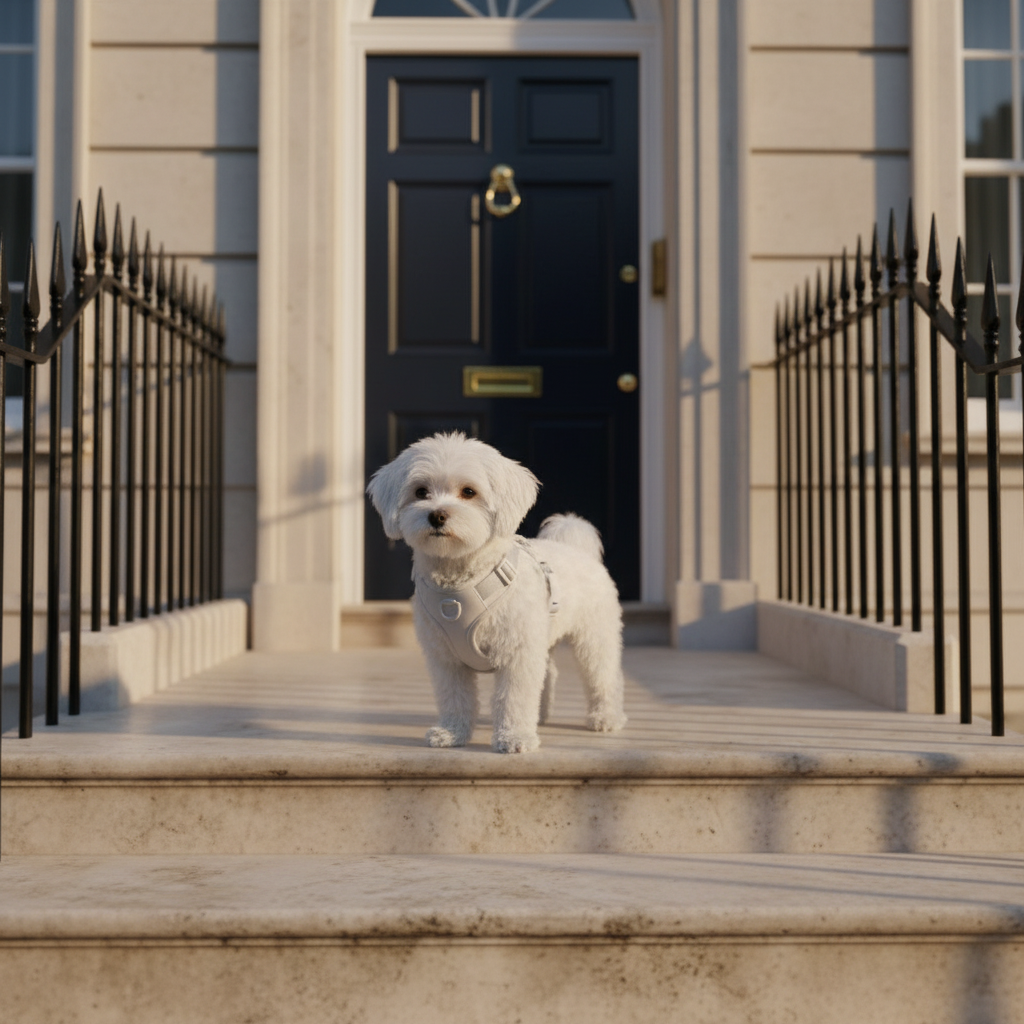 Anti-Pull Harness - Dog on Belgravia Steps