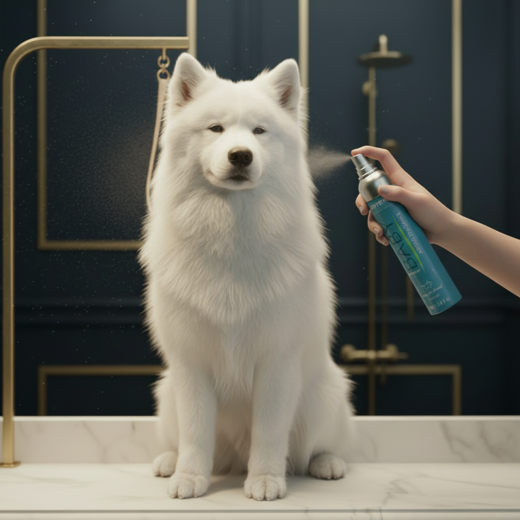Artero Baby Perfume being sprayed on a dog