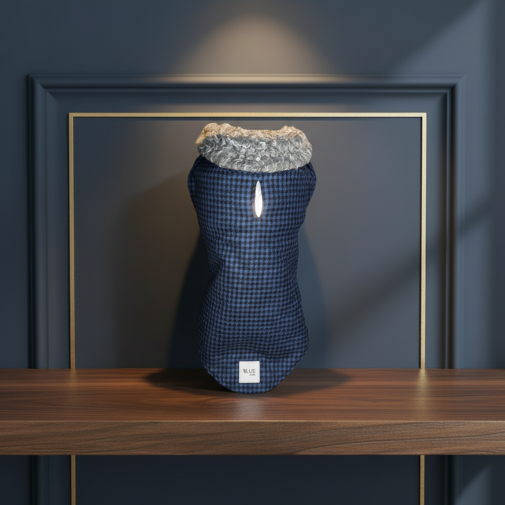 Black/Blue Checked Coat Shelf