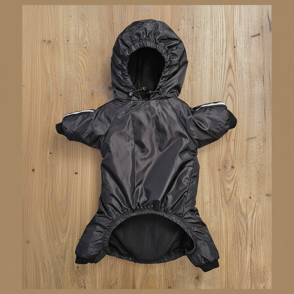 Black Dog Rainsuit Flat Lay