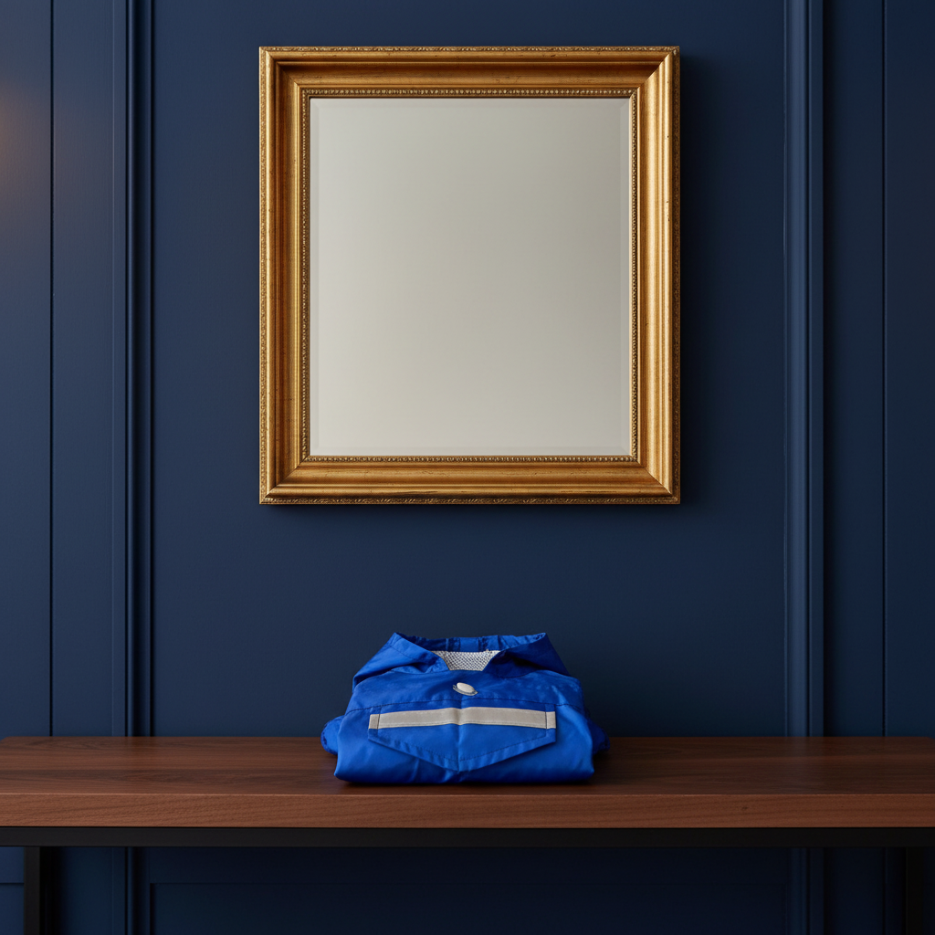Blue Waterproof Jumpsuit — on shelf