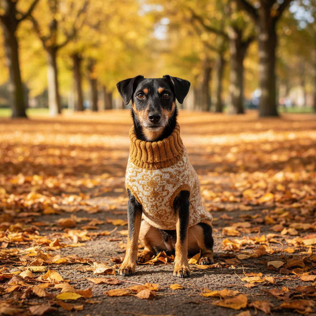Buttercup Alpaca Dog Jumper on Patterdale – Autumn Park