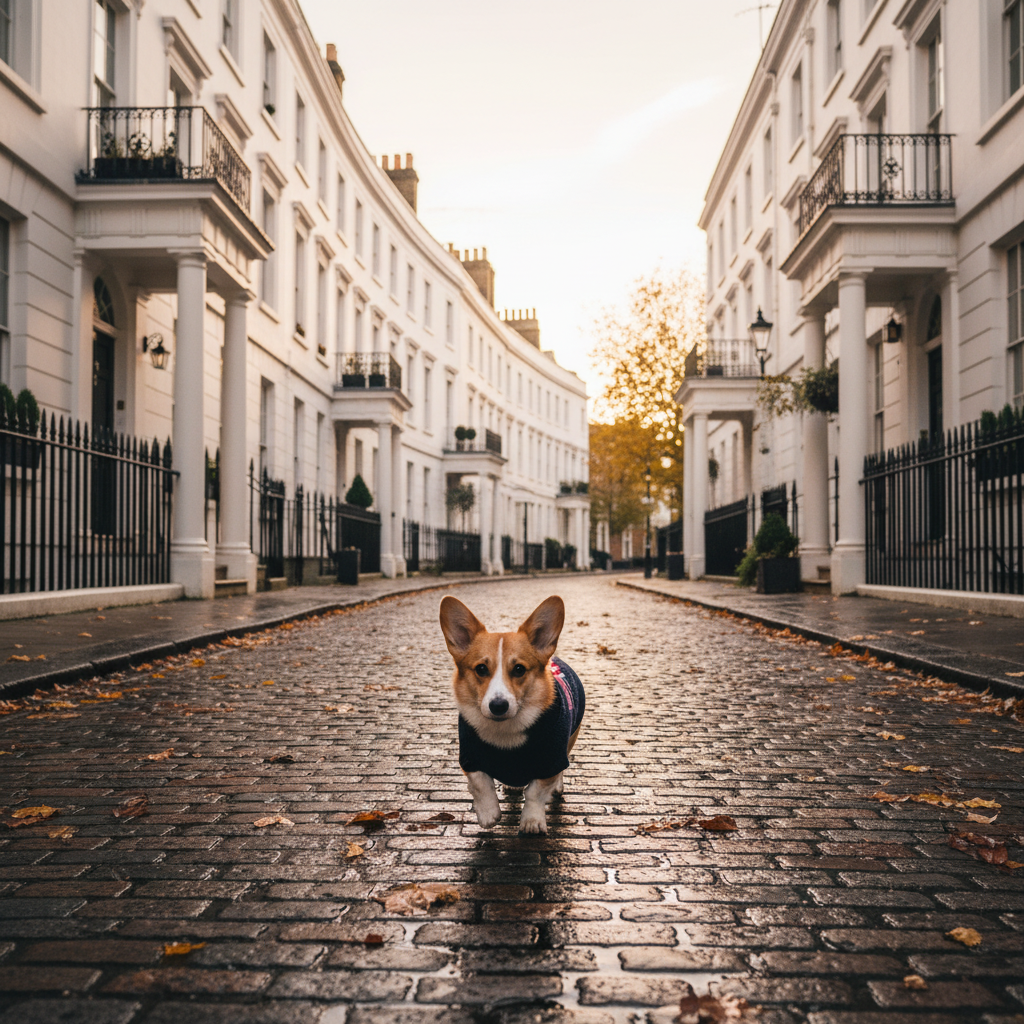 Union Jack Jumper — corgi on Belgravia street